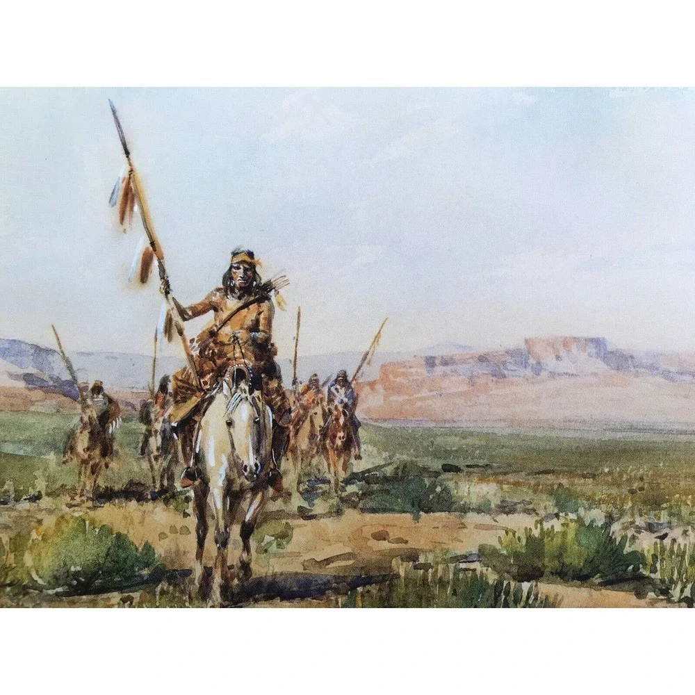 Stationery Borein Indians Approaching 10Cards/Envelopes Arlington Gallery